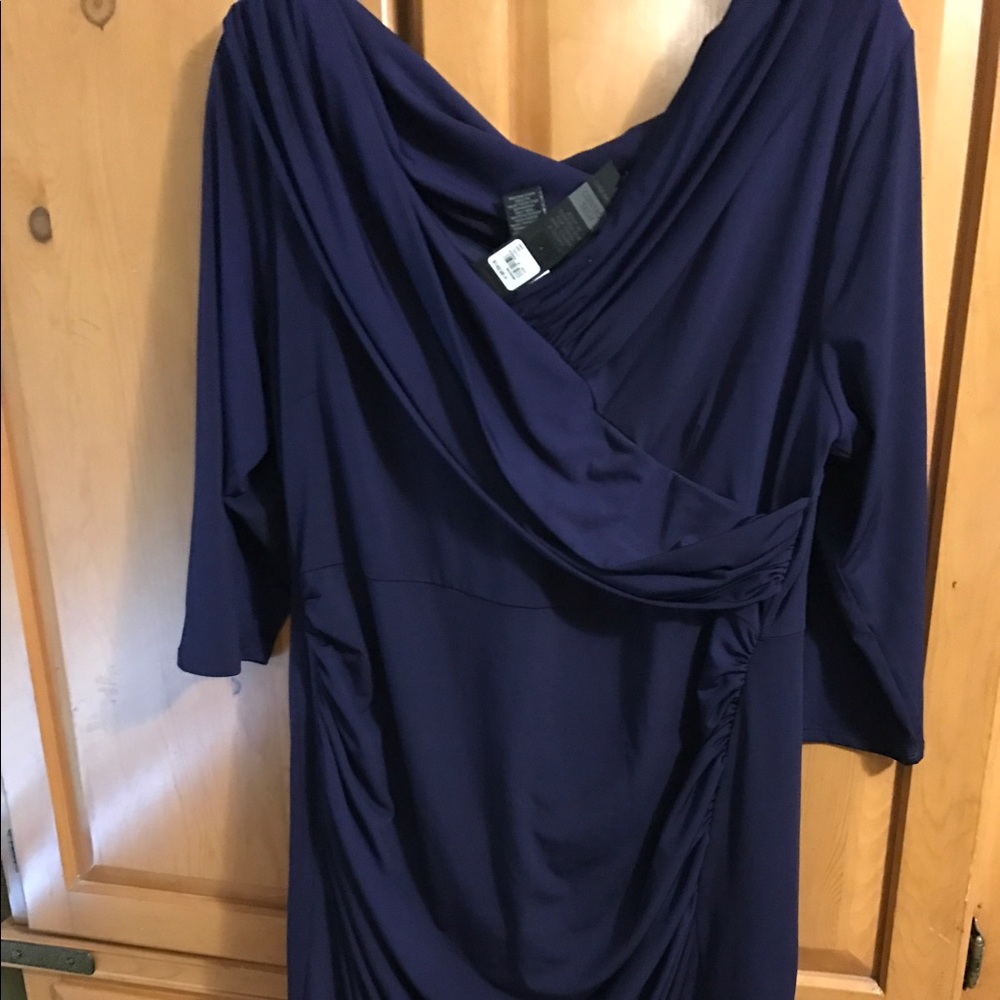 Lane Bryant blue/purple control tech dress
