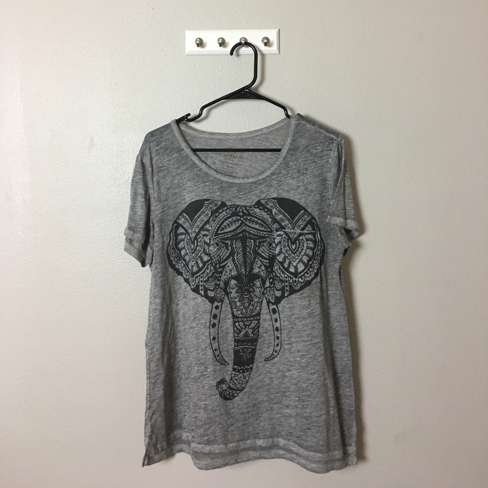 Gray, Aztec Elephant Pocket Tee