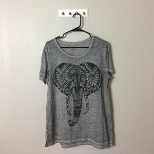 Gray, Aztec Elephant Pocket Tee