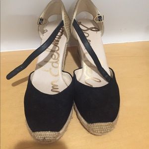 sam edelman suede toe wedges