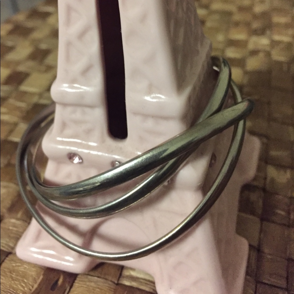 Silver Inter-Locking Bangle Bracelets - image 2