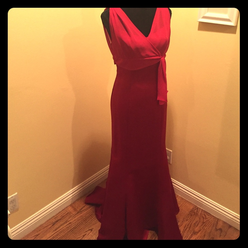 Prom Dress!! Alfred Angelo Red Empire Formal Dress