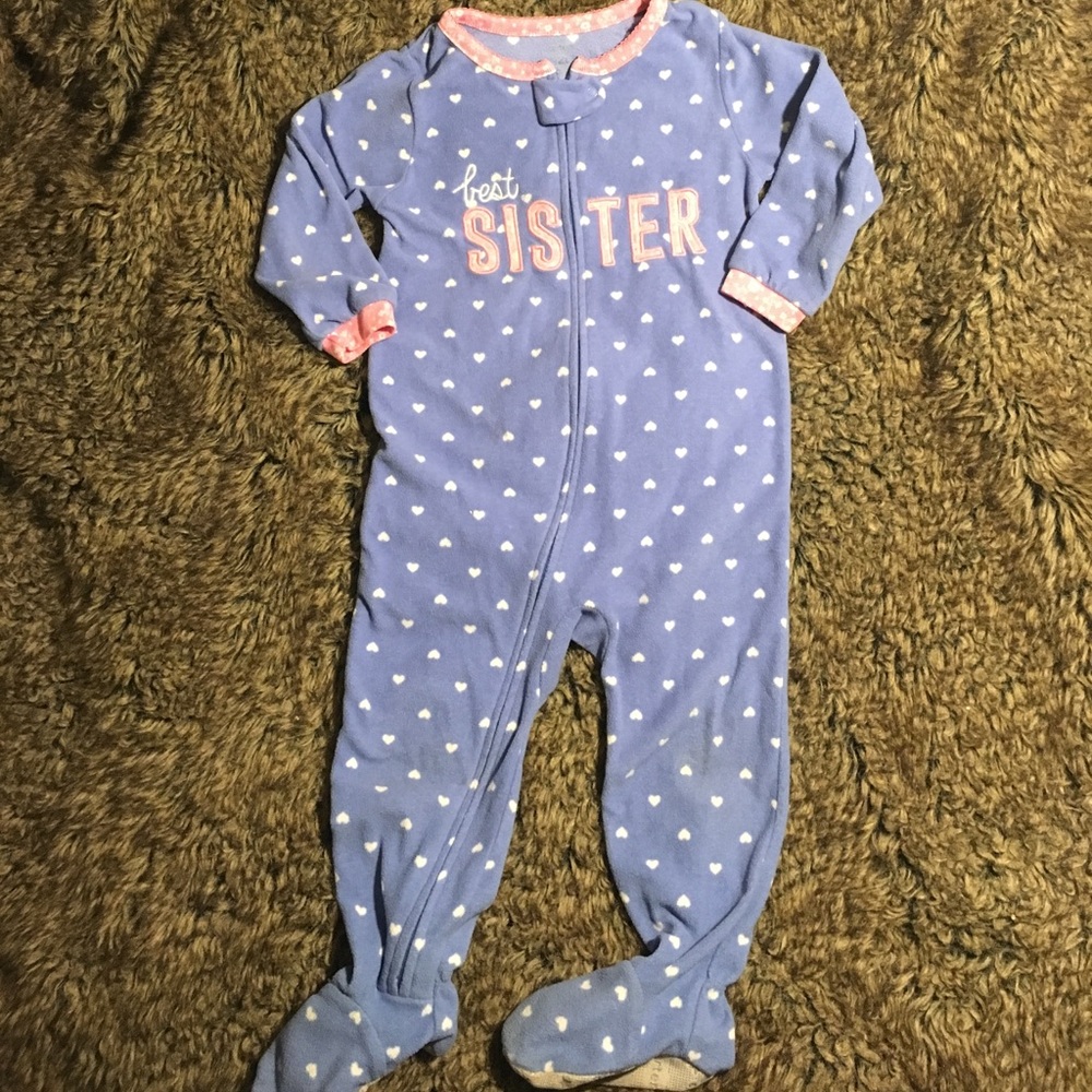 "BEST SISTER" fleece Footsie Jammie's