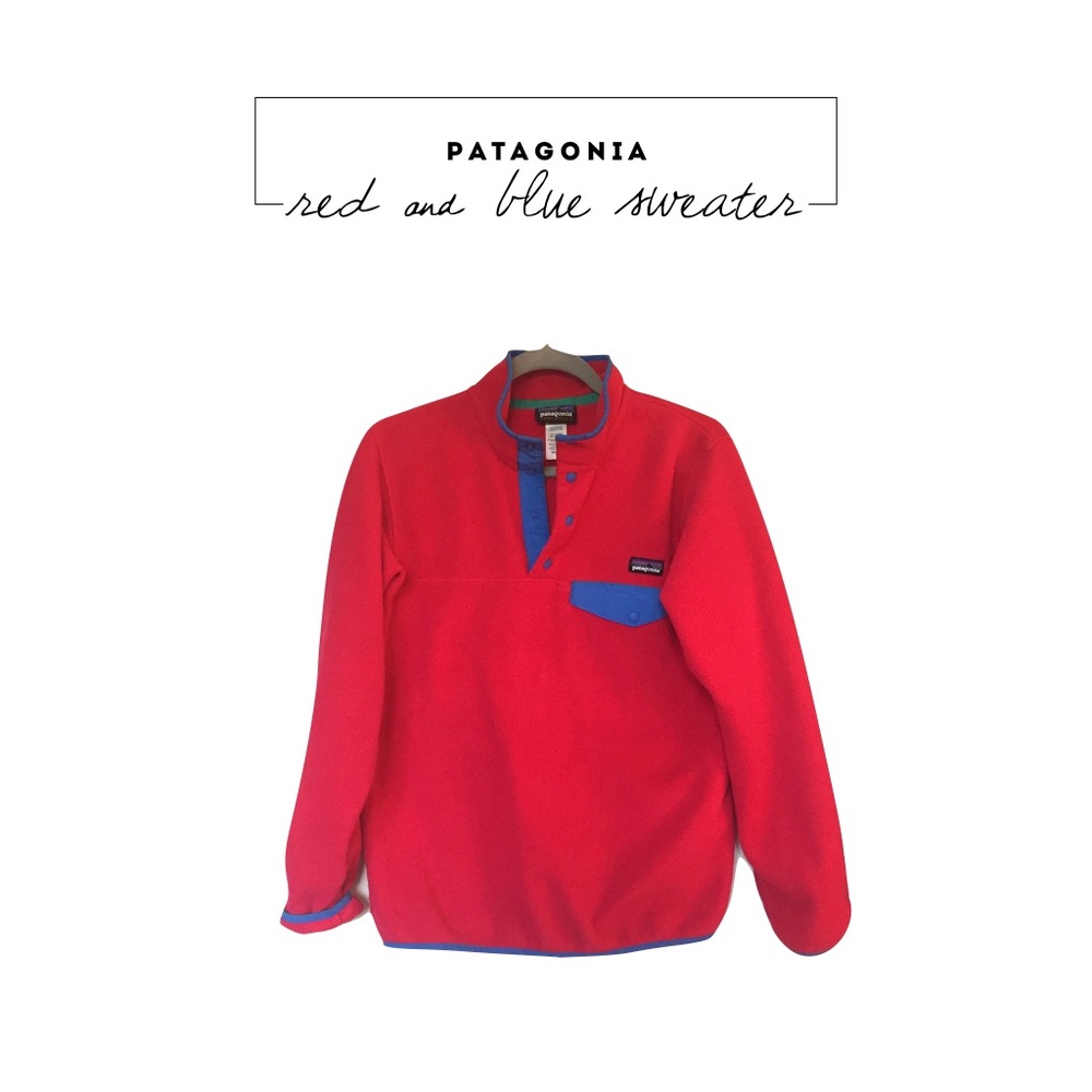 Patagonia Red and Blue Sweater
