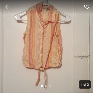 Warm colored striped  crop top