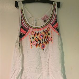 White tribal pattern tank