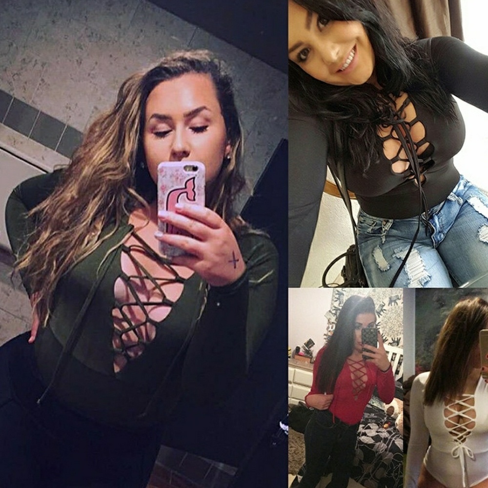 White lace up bodysuit