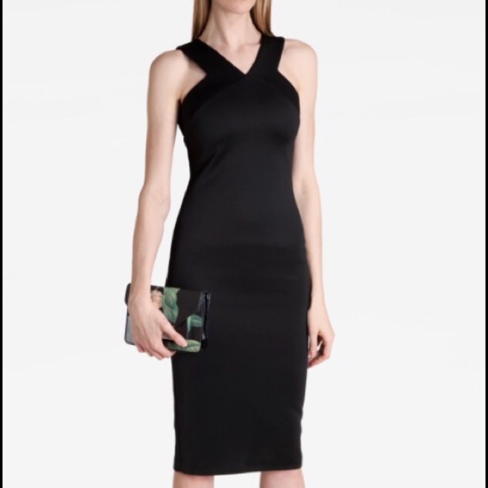 Ted Baker black dress with gold zipper