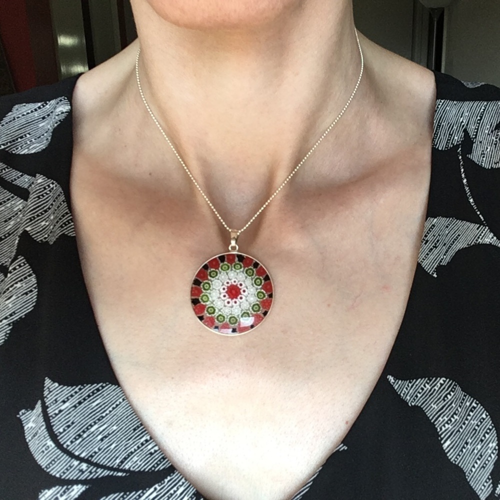 Authentic Murano crystal pendant with chain