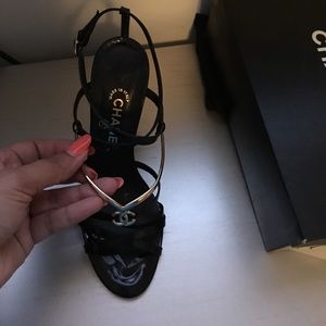 Chanel strappy heels- patent leather- sz41