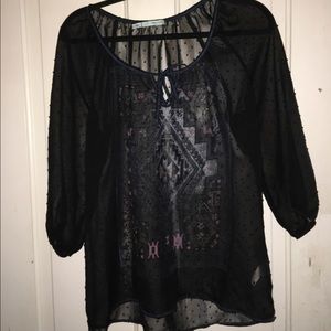 Maurices sheer black blouse - size large Maurices sheer black blouse - size large