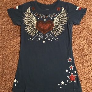 Sinful by Affliction Tee like new Large