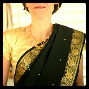Black silk saree