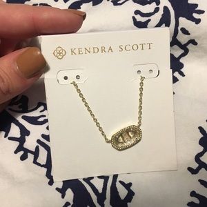 NWT Kendra Scott Gold Chain Necklace Clear Pendant