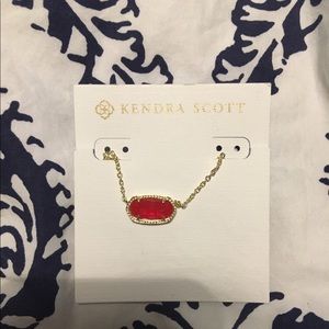 NWT Kendra Scott Gold Chain Red Pendant