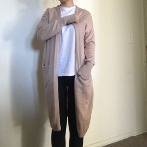 Long pink cardigan