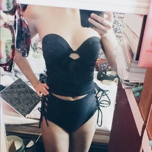 NWT Hollister strapless push-up cropped top swim