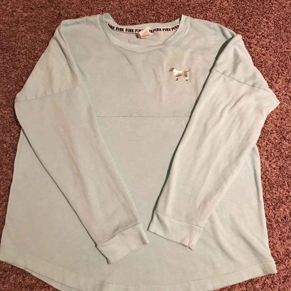 Victoria Secret PINK sweater Large mint/Gold