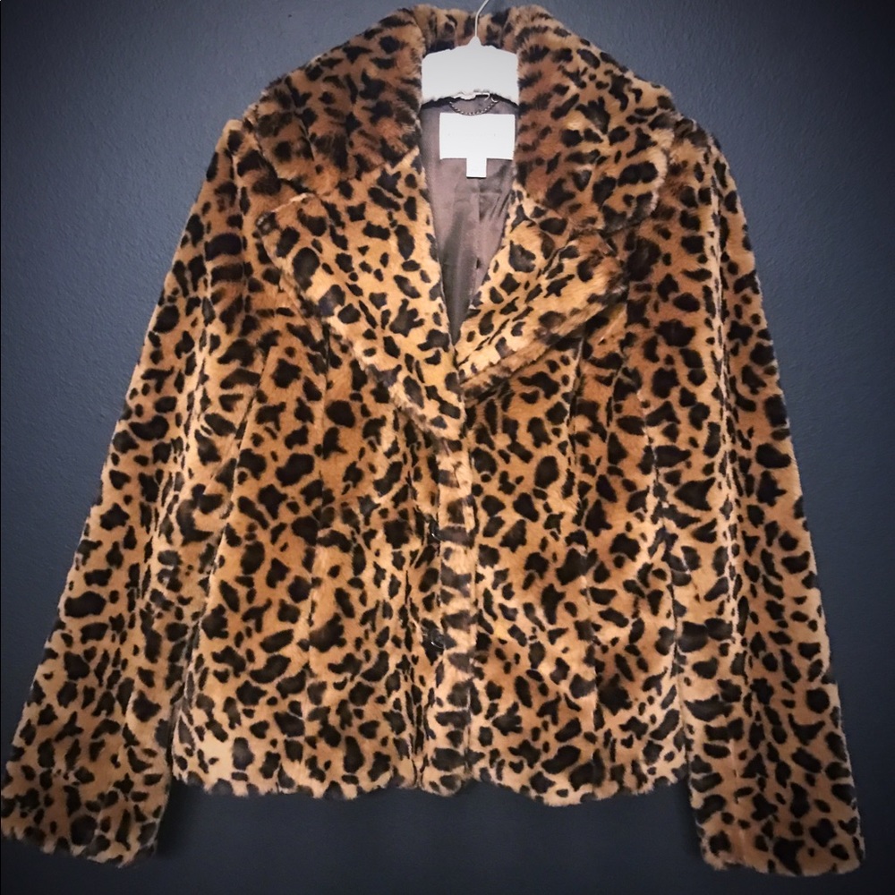 Banana Republic leopard print coat NEW sz M