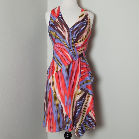 NANETTE LEPORE, Striped Ruffle Cocktail Dress - Picture 2 of 7