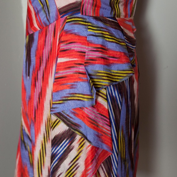 NANETTE LEPORE, Striped Ruffle Cocktail Dress - Picture 3 of 7