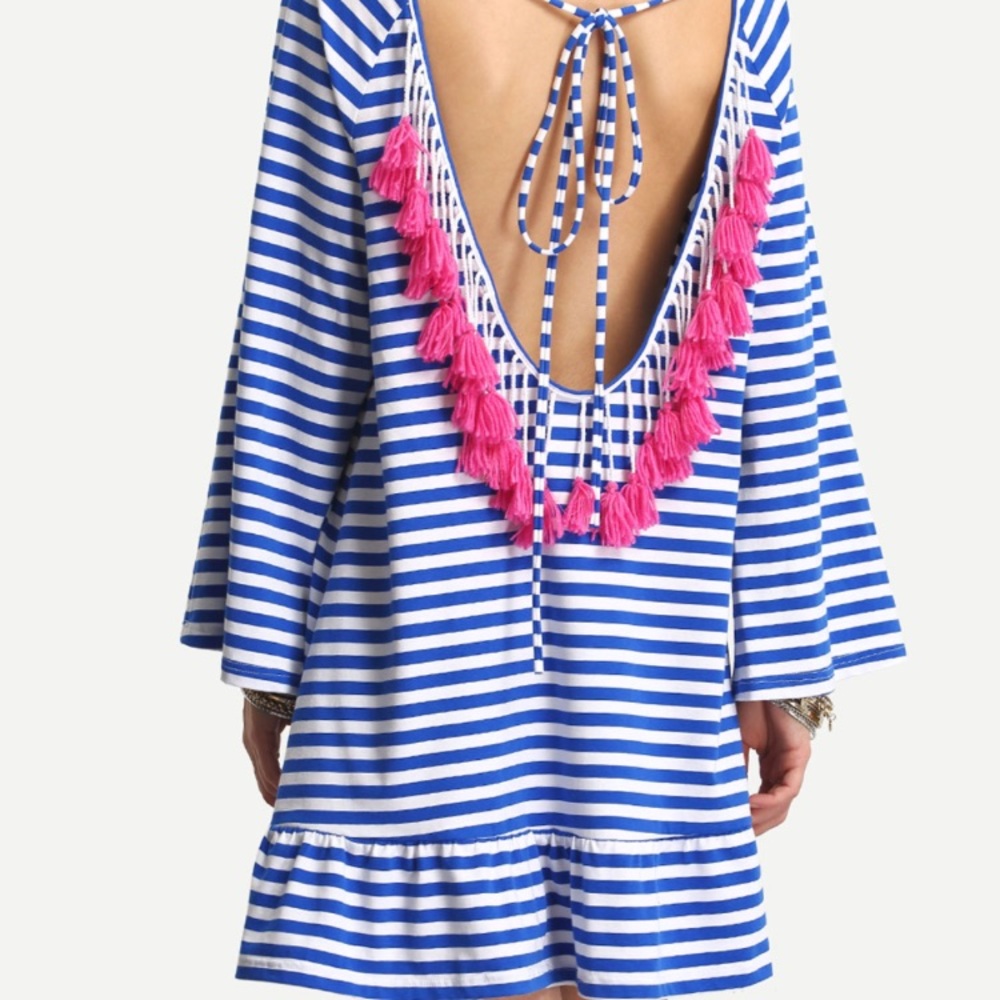 Backless Tassel Beach Dress