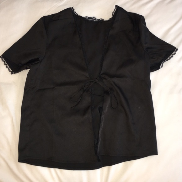 SOLD Brandy Melville Silky Nadina Top Black - Picture 2 of 3