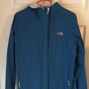 North face teal rain jacket