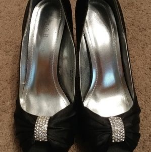 Black Heels with stone accents