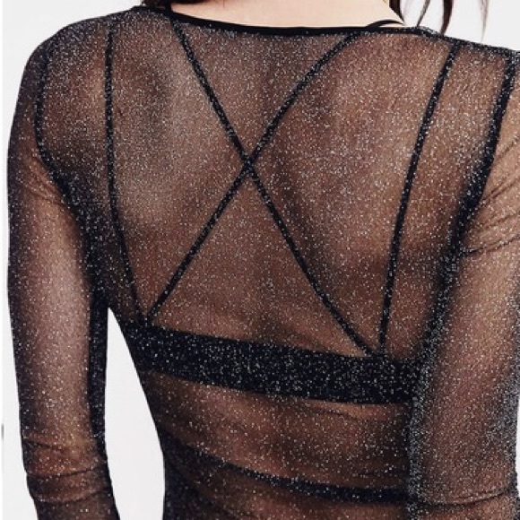 Urban Outfitters Shine On Glitter Mesh Top SOLD - Picture 4 of 4