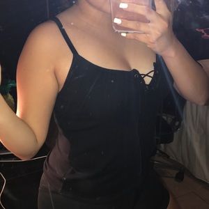 Black criss cross tank top