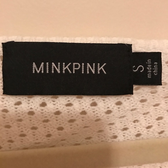 MINKPINK white mesh crop knit top - Picture 4 of 4