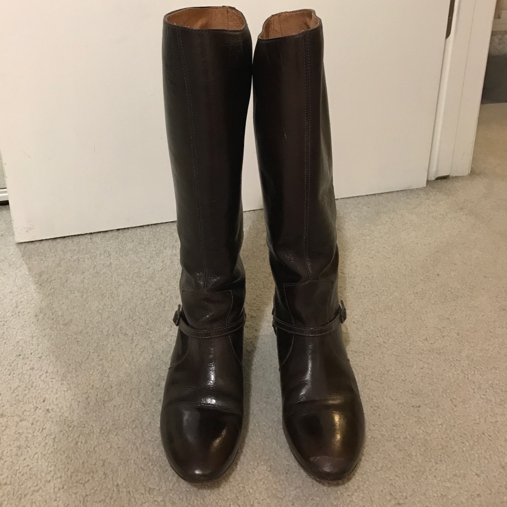 Frye Bonnie Harness Leather Boots, Brown, 6.5