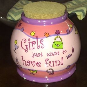 Girls Just Want To Have Fun Ceramic Decorative Jar