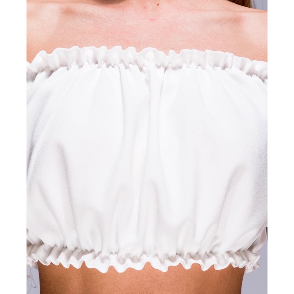 SALE 🔆 White tie sleeve crop top - Picture 8 of 11