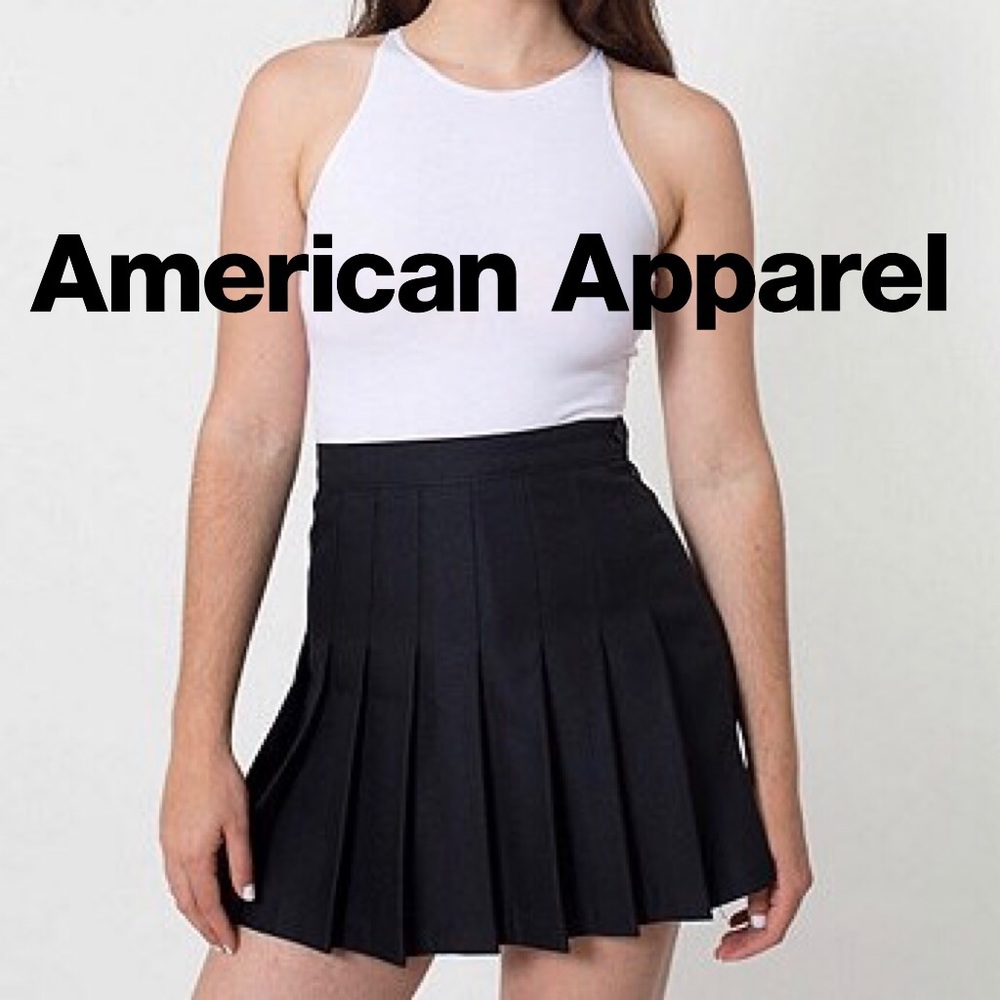 American Apparel Black Tennis Skirt