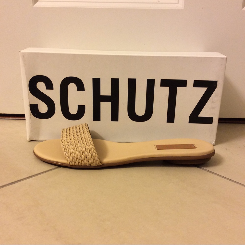 Schutz Leather Slides
