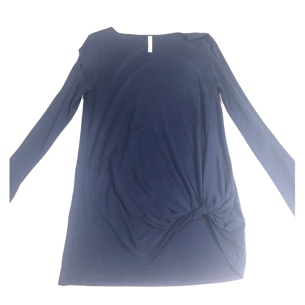 Blue long sleeve asymmetrical shirt SZ S