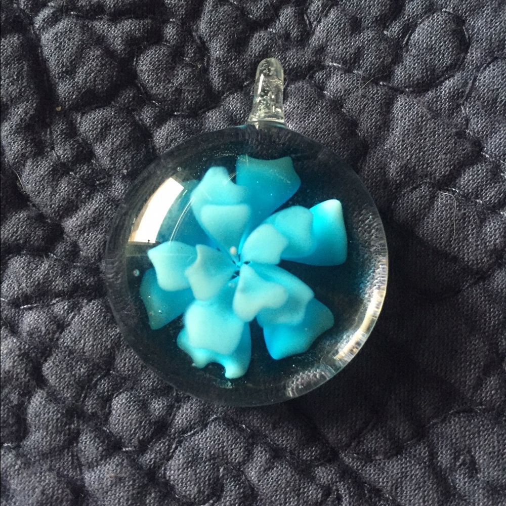 Glass flower pendant