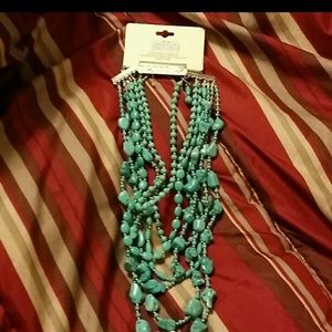 Turquoise necklace and earring set