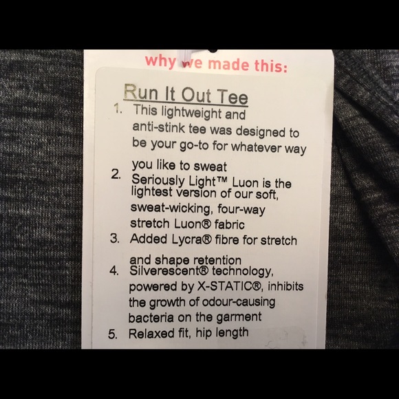 Lululemon Run it Out Tee-Black/Gray, Size 12 - Picture 4 of 5