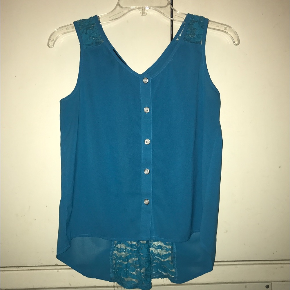 Turquoise button down shirt