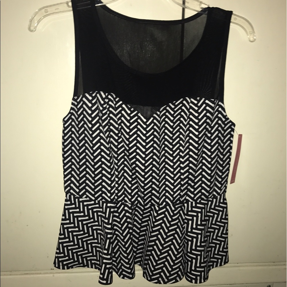 White and black blouse