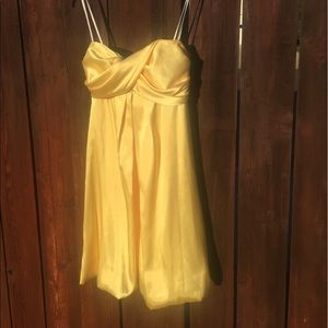 Yellow bubble hem dress