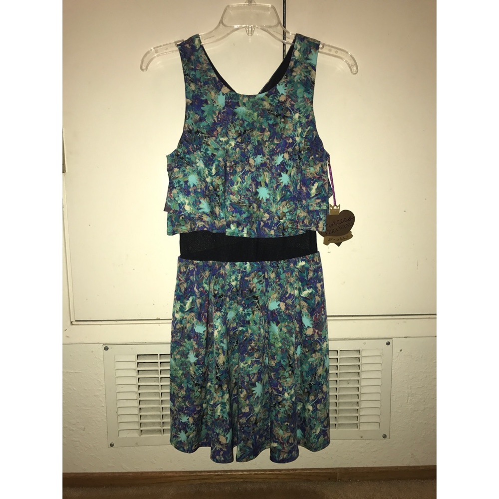 Green and blue dress