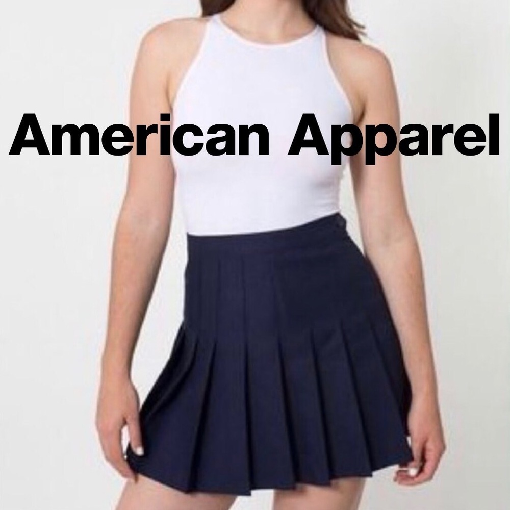 American Apparel Navy Blue Tennis Skirt