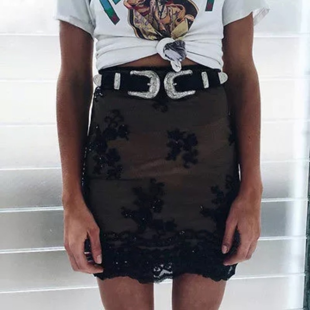 Silver Double Bucket vegan Belt