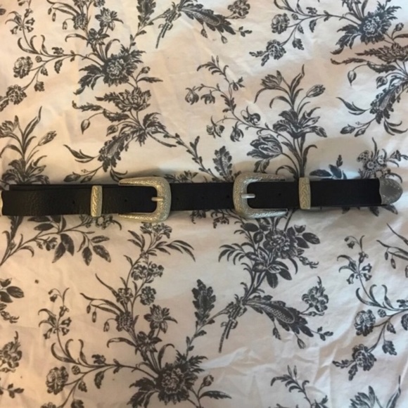 Silver Double Bucket vegan Belt - Picture 3 of 6