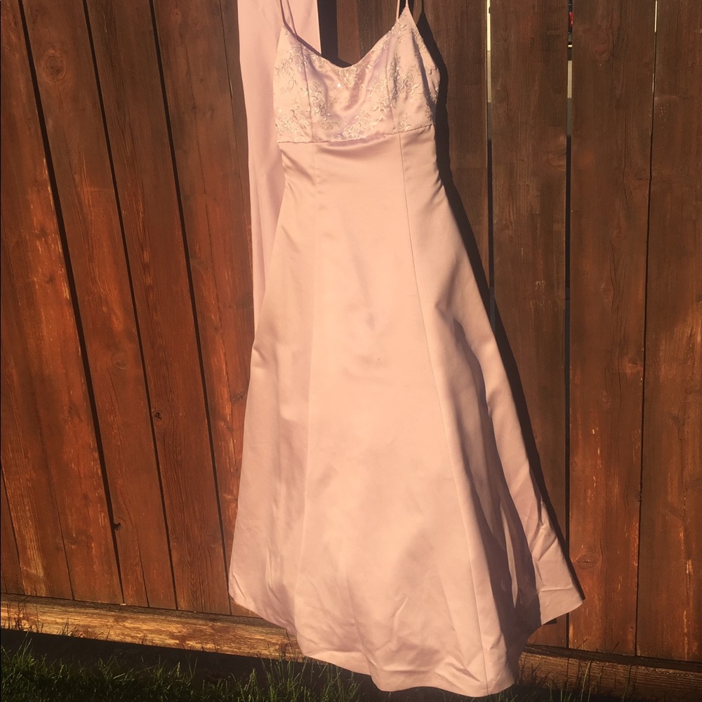 Lavender floral formal gown