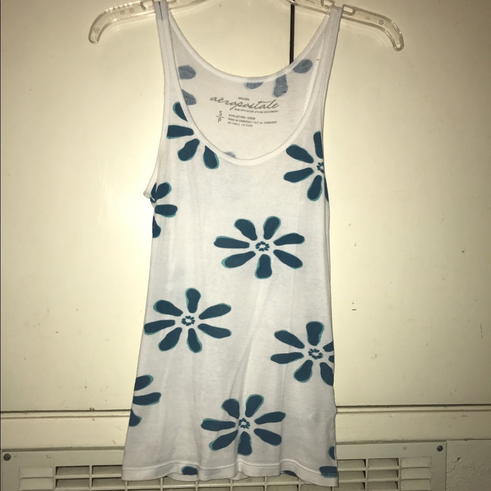 White and blue tank top